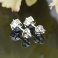 AAA Certified 4 Ct, Amazing Off-White Diamond Solitaire Studs in 925 Silver! New Latest Collection with Great Sparkle - ZeeDiamonds