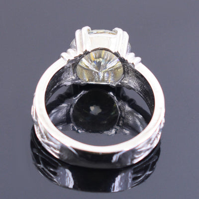 4 Carat Amazing Off White Diamond Solitaire Ring in 925 Silver with White Finish ! Ideal For Birthday Gift, Anniversary Gift Certified Diamond! - ZeeDiamonds