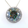 19.75 Ct AAA Certified Blue Diamond Solitaire Pendant With White Diamond Accents, Great Shine & Luster ! - ZeeDiamonds