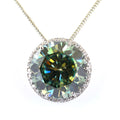 14.03 Ct Certified Blue Diamond Solitaire Pendant With White Accents, AAA Quality ! - ZeeDiamonds