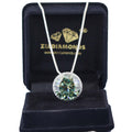 14.03 Ct Certified Blue Diamond Solitaire Pendant With White Accents, AAA Quality ! - ZeeDiamonds