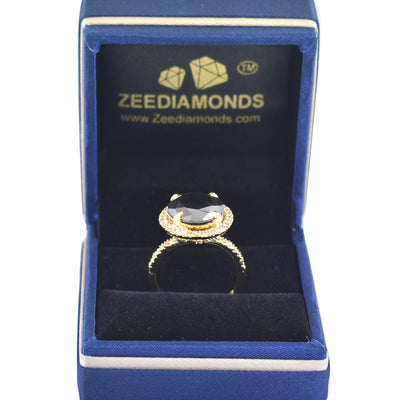 Designer Black Diamond Ring with White Accents in 925 Silver, 4 Carat Certified Diamond! Beautifully Designed for Someone Special - ZeeDiamonds