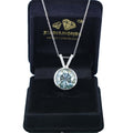 14.50 Ct Certified Blue Diamond Solitaire Pendant With White Accents, AAA Quality ! - ZeeDiamonds