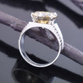 RARE 9 Ct Champagne Diamond Heavy Men's Ring in 925 Silver with White Finish, Prong Design & Elegant Look, Ideal For Gift - ZeeDiamonds