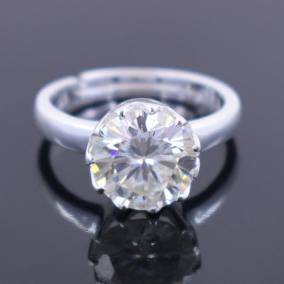 4.85 Ct Round Brilliant Cut Off White Diamond Solitaire Ring, Great Brilliance & Luster! Ideal For Birthday Gift, Certified Diamond!