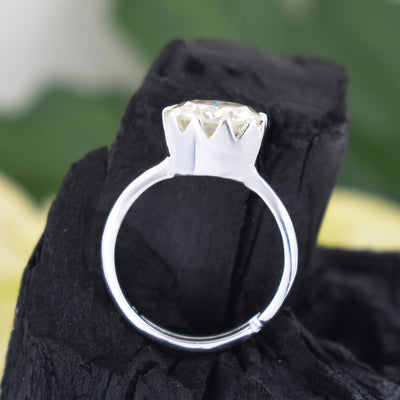 4.85 Ct Round Brilliant Cut Off White Diamond Solitaire Ring, Great Brilliance & Luster! Ideal For Birthday Gift, Certified Diamond! - ZeeDiamonds