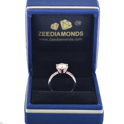 Beautiful 1.30 Ct Off White Diamond Women's Ring, Elegant Look & Great Sparkle ! Ideal For Birthday Gift, Certified Diamond! - ZeeDiamonds