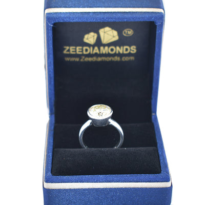 3.20 Carat Round Brilliant Cut Off White Diamond Solitaire Ring in 925 Silver with Adjustable Setting! Ideal For Birthday Gift, Wedding Gift Certified Diamond! - ZeeDiamonds