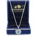 3 Carat Amazing Blue Diamond Pendant in 925 Silver with Accents, Great Sparkle & Luster, Gift for Anniversary/Birthday! Certified Diamond! - ZeeDiamonds