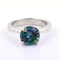Certified 2.80 Carat Blue Diamond Solitaire Ring in 925 Silver, Great Shine & Luster! Gift For Wedding/Birthday - ZeeDiamonds