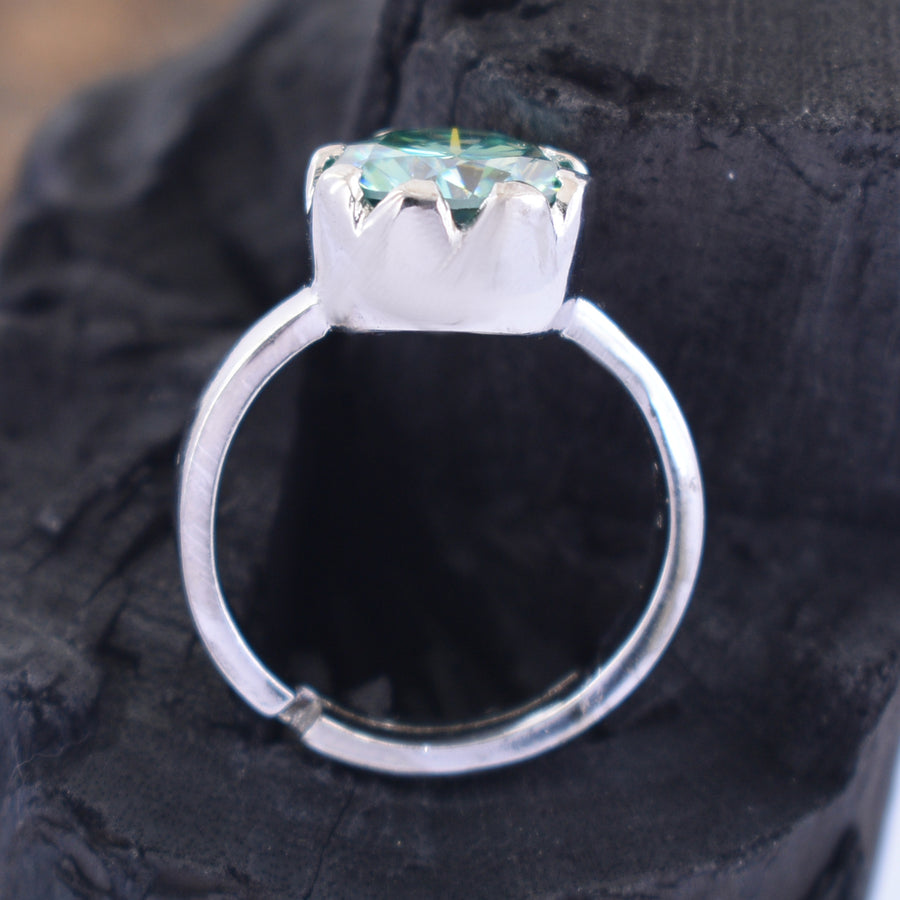 Amazing Blue Diamond Solitaire Ring in 925 Silver, Great Sparkle & Elegant! 3.25 Carat Certified Diamond, Gift For Wedding/Birthday - ZeeDiamonds
