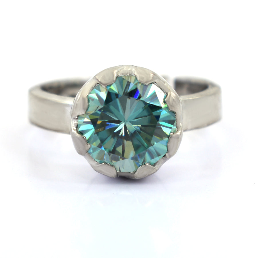 Amazing Blue Diamond Solitaire Ring in 925 Silver, Great Sparkle & Elegant! 3.25 Carat Certified Diamond, Gift For Wedding/Birthday - ZeeDiamonds