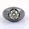 3.10 Ct Elegant Off White Diamond Solitaire Men's Ring in Black Gold, Stunning Look & Great Shine! Ideal For Birthday Gift, Certified Diamond - ZeeDiamonds