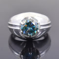 Stunning Blue Diamond Solitaire Men's Ring in 925 Silver, Great Sparkle & Luster! 3 Carat Certified Diamond, Gift For Wedding/Birthday - ZeeDiamonds