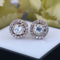 Amazing 1.40 Carat Off White Diamond Stud Earrings With Accents in 925 Silver with Rose Gold! Latest Style ! Gift For Birthday/Anniversary! - ZeeDiamonds