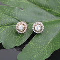 Amazing 1.40 Carat Off White Diamond Stud Earrings With Accents in 925 Silver with Rose Gold! Latest Style ! Gift For Birthday/Anniversary! - ZeeDiamonds