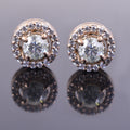 Amazing 1.40 Carat Off White Diamond Stud Earrings With Accents in 925 Silver with Rose Gold! Latest Style ! Gift For Birthday/Anniversary! - ZeeDiamonds