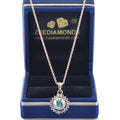 2 Ct Elegant Blue Diamond Pendant in 925 Silver with Accents, Great Luster & Excellent Cut! Gift for Anniversary/Birthday! Certified Diamond - ZeeDiamonds