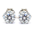 2.20 Ct Beautiful Off White Diamond Stud Earrings With Accents in 925 Silver! Great Shine & Elegant Look! Gift For Birthday/Anniversary! - ZeeDiamonds