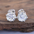 2.20 Ct Beautiful Off White Diamond Stud Earrings With Accents in 925 Silver! Great Shine & Elegant Look! Gift For Birthday/Anniversary! - ZeeDiamonds