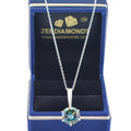 Certified 5 Carat Elegant Blue Diamond Solitaire Pendant in 925 Silver, Stunning Look & Great Shine ! Gift For Birthday/Wedding! - ZeeDiamonds