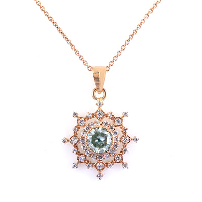 Amazing Blue Diamond Pendant in 925 Silver with Accents, New Design & Great Luster! Gift for Anniversary/Birthday! 1.40 Ct Certified Diamond! - ZeeDiamonds
