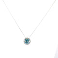 7.00 Ct Certified Blue Diamond Solitaire Pendant With White Sapphire Accents, AAA Quality ! - ZeeDiamonds