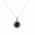 8.00 Ct Certified Blue Diamond Solitaire Pendant With White Topaz Accents, AAA Quality ! - ZeeDiamonds