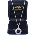 8.00 Ct Certified Blue Diamond Solitaire Pendant With White Topaz Accents, AAA Quality ! - ZeeDiamonds