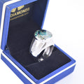 RARE 16.35 Carat Stunning Blue Diamond Heavy Men's Ring in 925 Silver with Bezel Style! Very Latest Collection & Amazing Shine & Bling ! - ZeeDiamonds