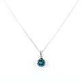 Certified Blue Diamond Solitaire Pendant With White Gold Finish, 4 Ct, AAA Quality ! - ZeeDiamonds