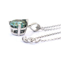 Certified Blue Diamond Solitaire Pendant With White Gold Finish, 4 Ct, AAA Quality ! - ZeeDiamonds