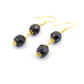 AAA Certified 7 mm Black Diamond Dangler Earrings in Yellow Finish with Great Silver Finding, Ethnic Collection & Great Style - ZeeDiamonds