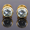 4 Carat Stunning Off White Diamond Solitaire Stud Earrings in 925 Silver with Yellow Finish! Great Sparkle and Excellent Cut! Certified Diamonds, Gift For Birthday/Anniversary - ZeeDiamonds