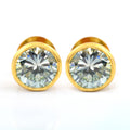 4 Carat Stunning Off White Diamond Solitaire Stud Earrings in 925 Silver with Yellow Finish! Great Sparkle and Excellent Cut! Certified Diamonds, Gift For Birthday/Anniversary - ZeeDiamonds