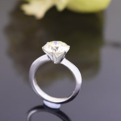 Rare 10.20 Ct Off White Diamond Solitaire Heavy Ring, Amazing Collection & Great Sparkle ! Ideal For Birthday Gift, Certified Diamond! - ZeeDiamonds