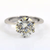 3 Ct Round Off White Diamond Solitaire Ring, Elegant Look & Great Sparkle ! Ideal For Birthday Gift, Certified Diamond! - ZeeDiamonds