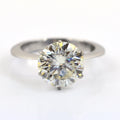 3 Ct Round Off White Diamond Solitaire Ring, Elegant Look & Great Sparkle ! Ideal For Birthday Gift, Certified Diamond! - ZeeDiamonds