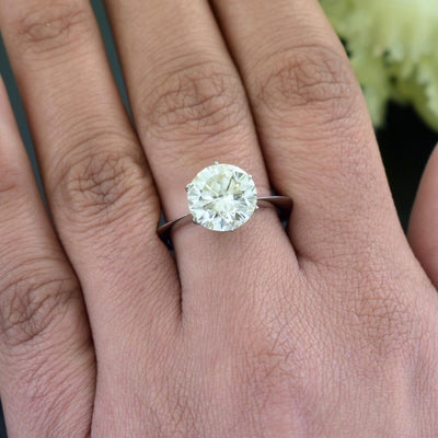 Rare 10.20 Ct Off White Diamond Solitaire Heavy Ring, Amazing Collection & Great Sparkle ! Ideal For Birthday Gift, Certified Diamond! - ZeeDiamonds