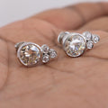 AAA Certified 2.40 Ct, Lovely Off-White Diamond Studs with White Accents  ! Very Latest Collection & Great Shine - ZeeDiamonds