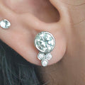 AAA Certified 2.40 Ct, Lovely Off-White Diamond Studs with White Accents  ! Very Latest Collection & Great Shine - ZeeDiamonds