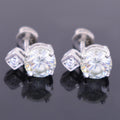 2.50 Carat Stunning Off White Diamond Solitaire Stud Earrings in 925 Silver with Accents in White Finish! Great Sparkle and Excellent Cut! Certified Diamonds, Gift For Birthday/Anniversary - ZeeDiamonds