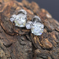 2.50 Carat Stunning Off White Diamond Solitaire Stud Earrings in 925 Silver with Accents in White Finish! Great Sparkle and Excellent Cut! Certified Diamonds, Gift For Birthday/Anniversary - ZeeDiamonds