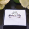 2.10 Ct Round Off White Diamond Solitaire Ring, Elegant Look & Great Sparkle ! Ideal For Birthday Gift, Certified Diamond! - ZeeDiamonds