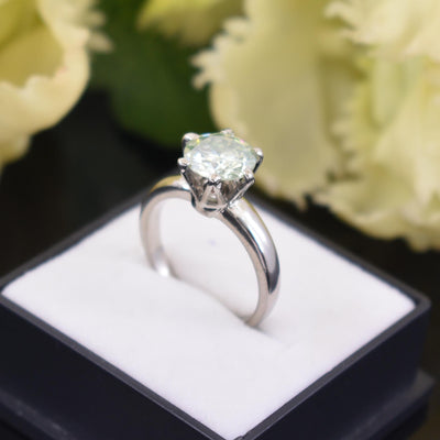 2.10 Ct Round Off White Diamond Solitaire Ring, Elegant Look & Great Sparkle ! Ideal For Birthday Gift, Certified Diamond! - ZeeDiamonds