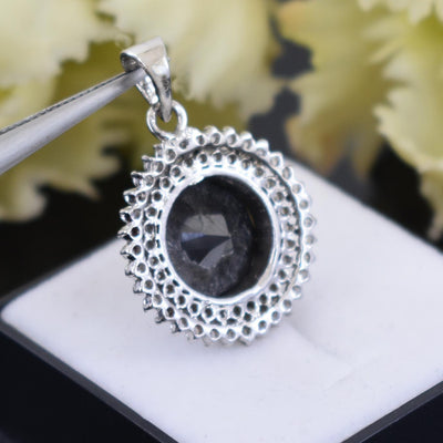 5 Ct AAA Quality Brilliant Cut Black Diamond Pendant with White Accents in Prong Setting! Beautiful Design and Latest Collection, Certified Diamond - ZeeDiamonds