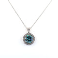3 Carat Certified Amazing Blue Diamond Pendant with White Accents in 925 Silver, Very Latest Design & Elegant Shine! Ideal Gift For Wife, Girlfriend! Certified Diamond - ZeeDiamonds