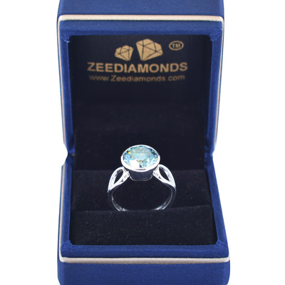 4.50 Ct AAA Certified Beautiful Blue Diamond Solitaire Ring in 925 Silver, Latest Collection and Great Sparkle - ZeeDiamonds