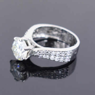 Stunning 2 Ct Off White Diamond Gorgeous Ring with White Accents, Promise Ring & Great Sparkle ! Ideal For Birthday Gift, Certified Diamond! - ZeeDiamonds