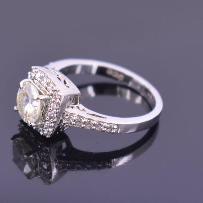 Gorgeous Off White Diamond Engagement Ring in 925 Silver, Great Brilliance & Very Latest Collection ! Ideal For Birthday Gift, 1.25 Ct Certified Diamond! - ZeeDiamonds